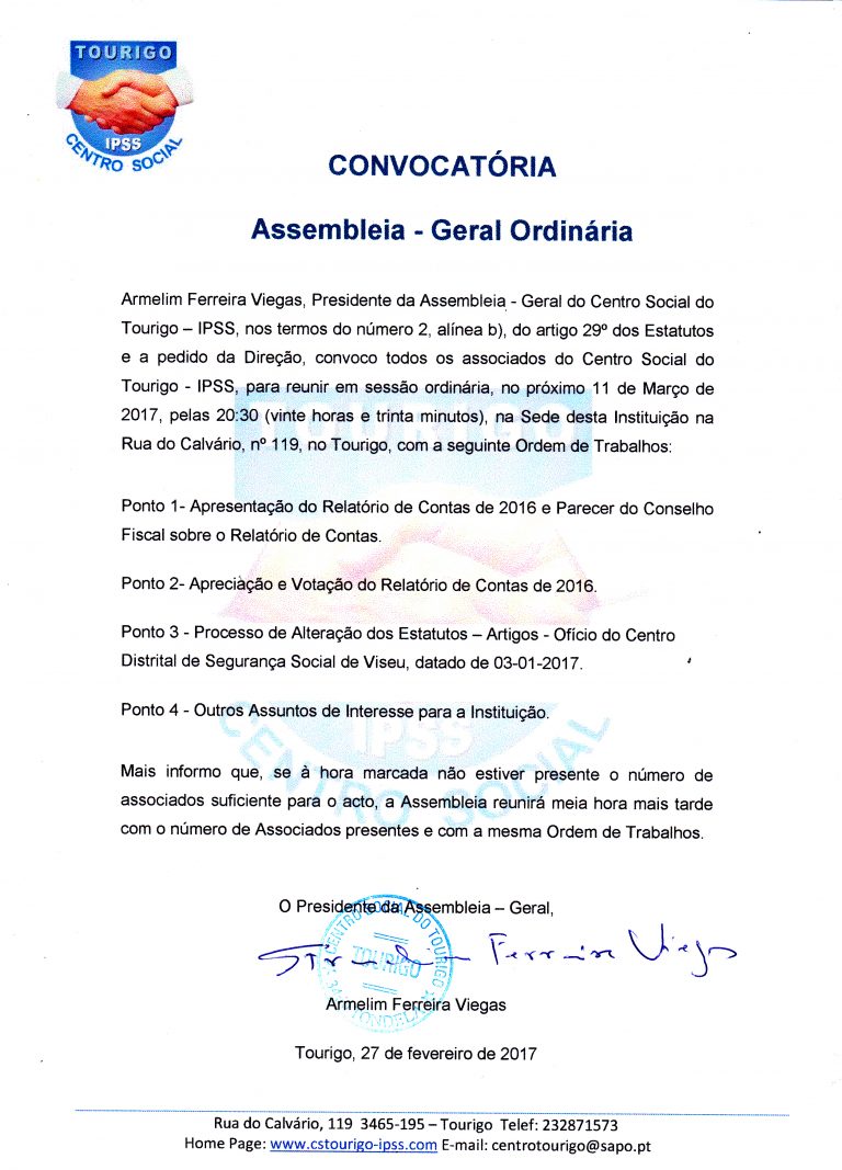 Convocatória Assembleia 11-03