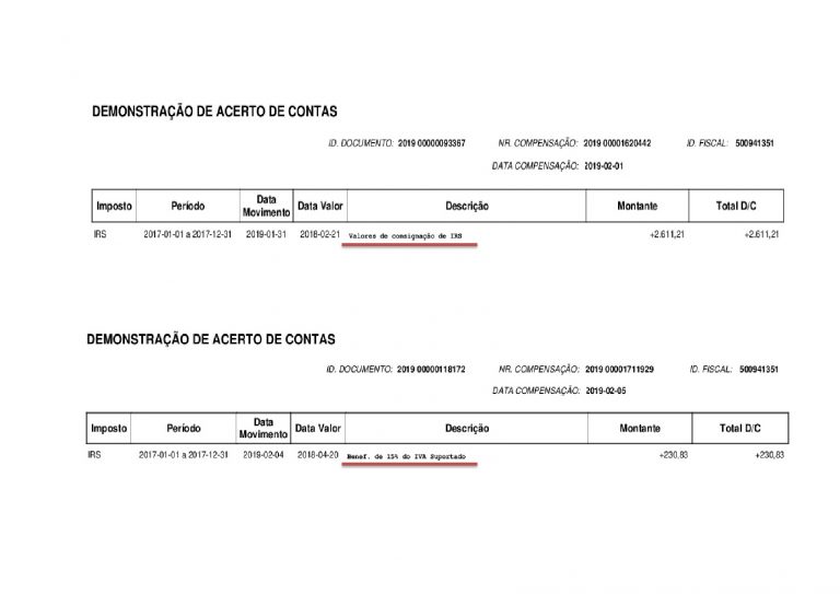 Consignação IRS-001