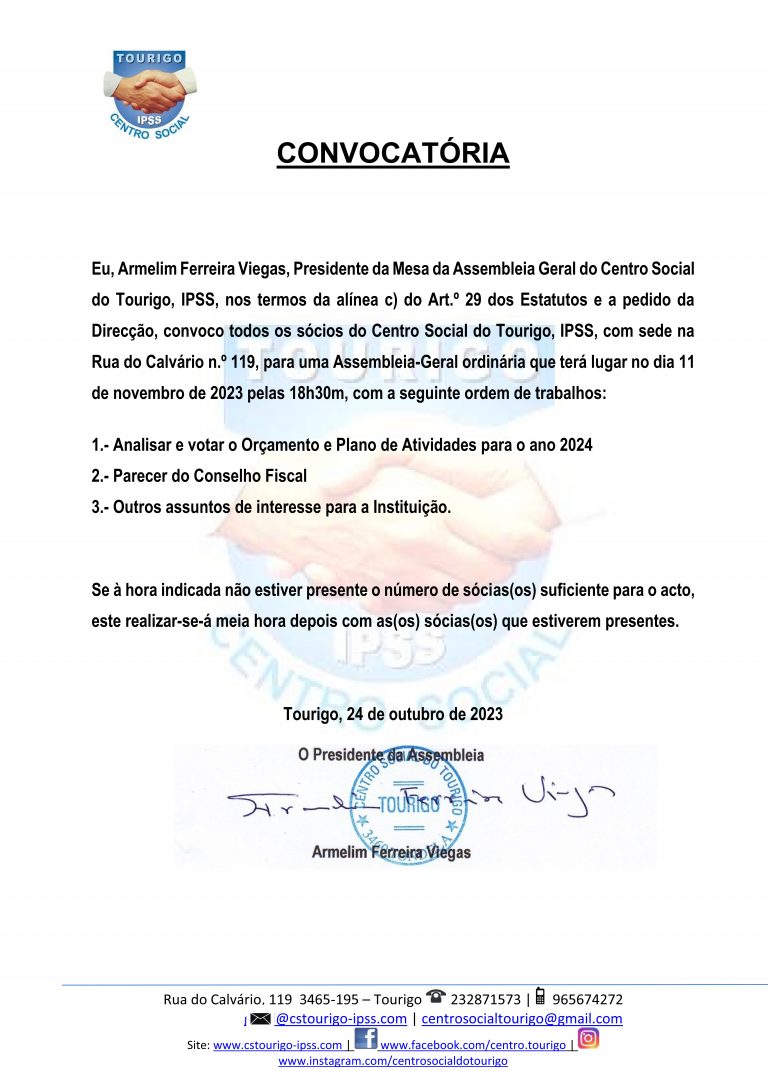 Convocatoria Assembleia Plano Ativ